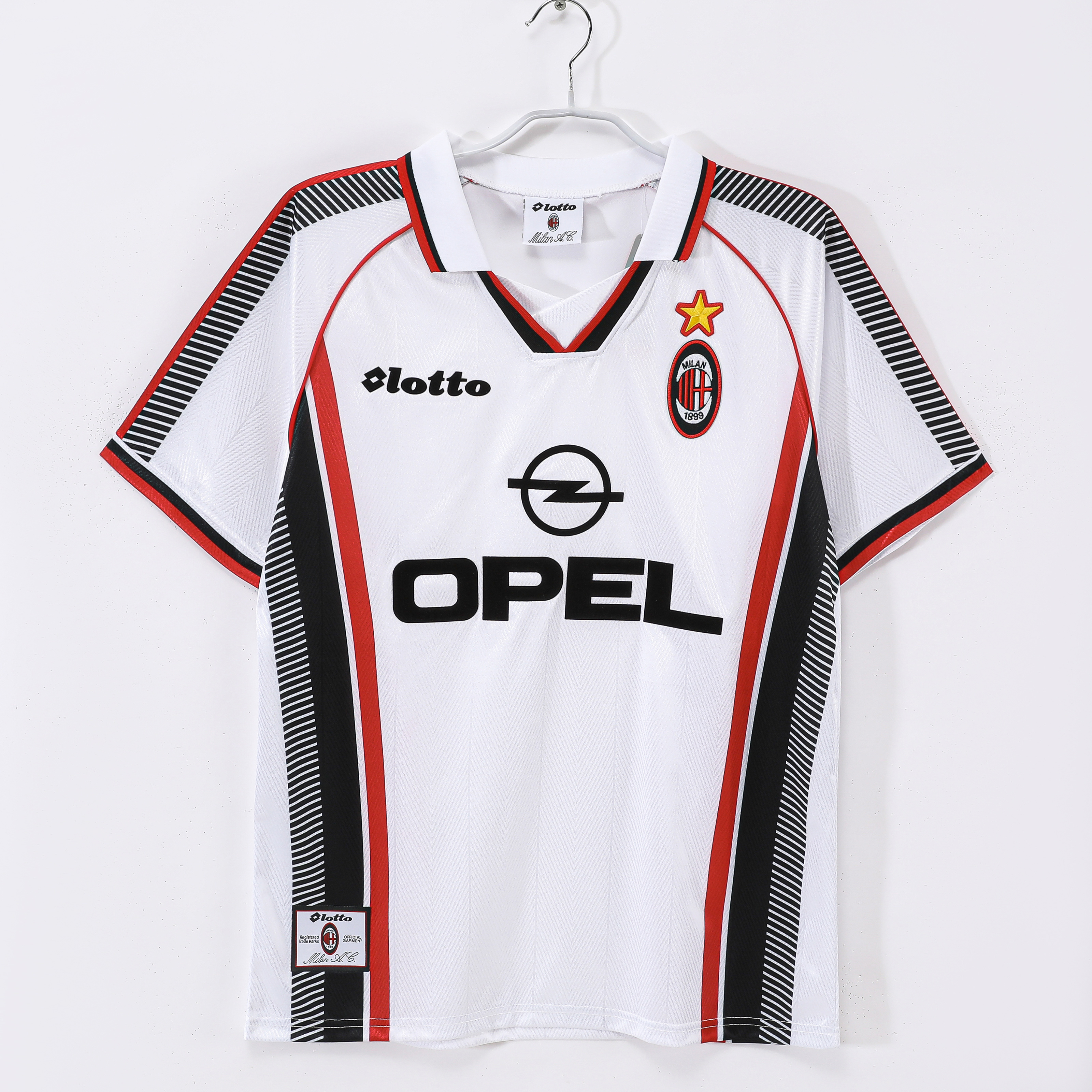 Camiseta de fútbol AC Milan 1997/98 VISITANTE MANGA CORTA VERSION FAN